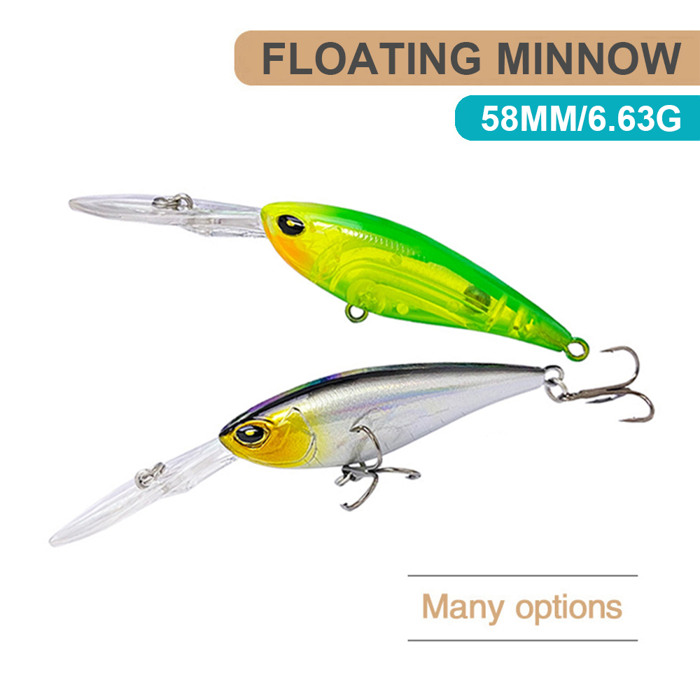 Fishing Lure Jerkbait - 5.8 ซม.6.63g เหยื่อตกปลาลอย Minnow Wobbler หล่อยาวดําน้ําลึกเหยื่อ