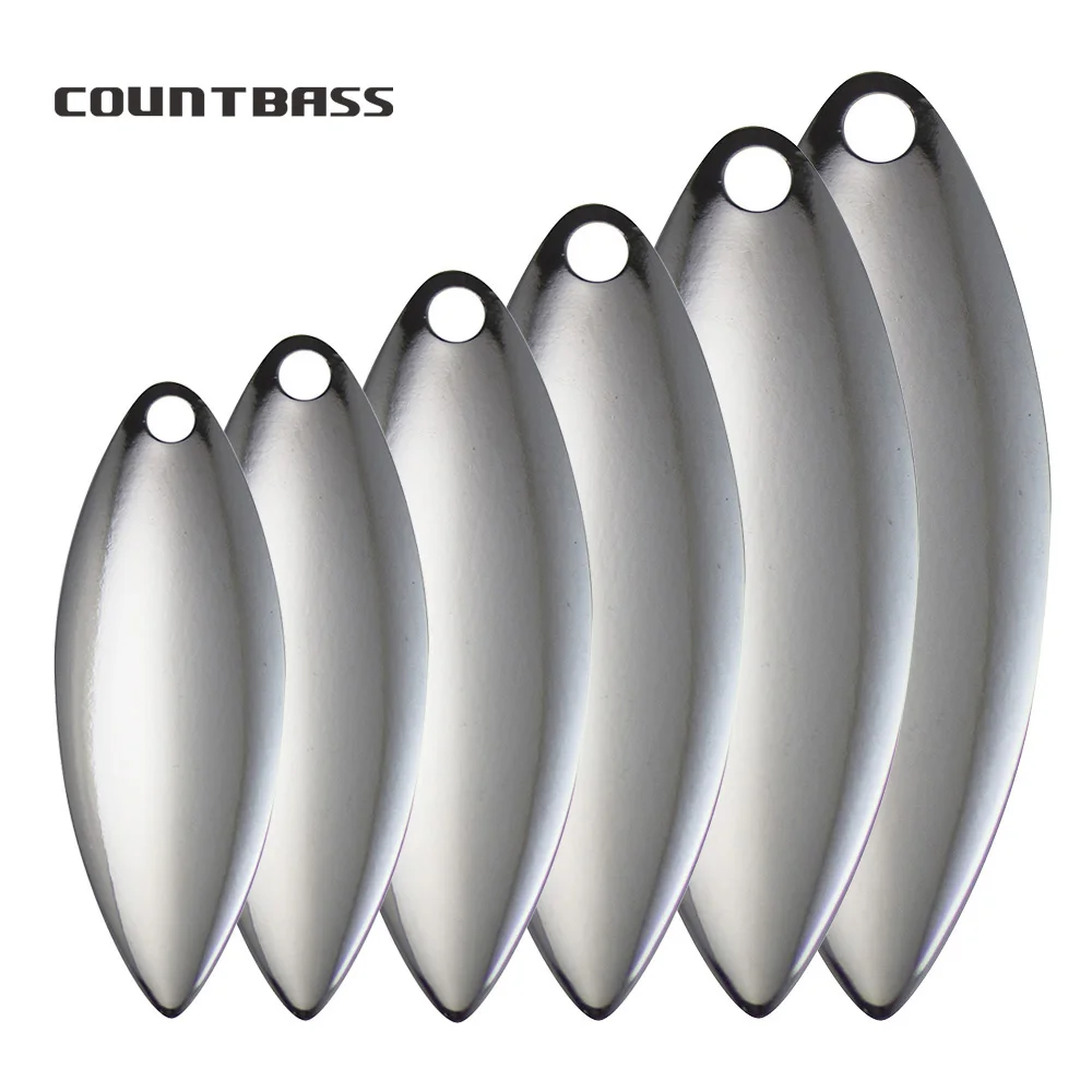 Fishing Lure Blade Bait - Countbass ใบพัดสปินเนอร์เหล็กนิกเกิล 50 ชิ้น ขนาด 1-6