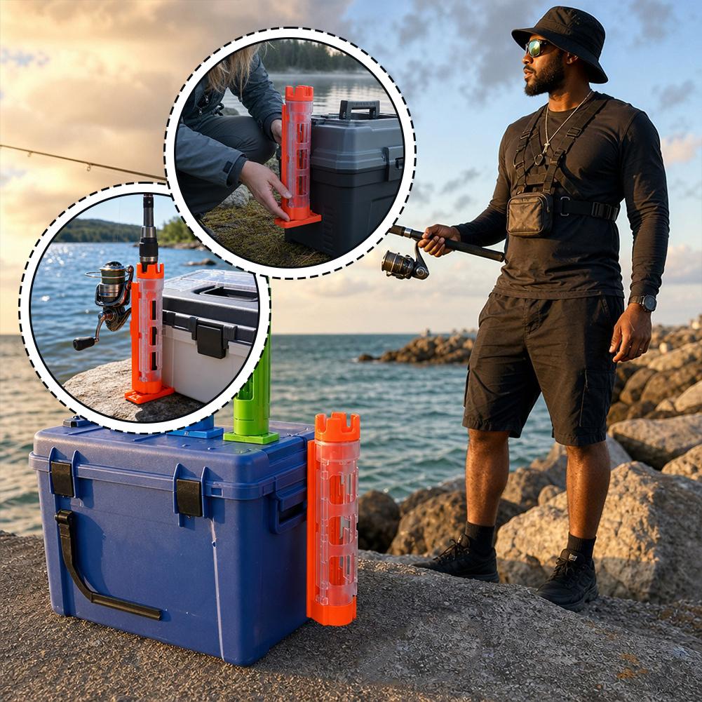 Fishing Lure Accessories - ที่วางคันเบ็ดแบบถอดได้ ทำจากวัสดุ ABS สำหรับวางคันเบ็ดในถังหรือกล่องอุปกรณ์ตกปลา อุปกรณ์เสริมสำหรับตกปลาแบบพกพา