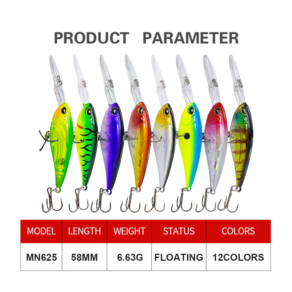 5.8 ซม.6.63g เหยื่อตกปลาลอย Mi - Fishing Lure Jerkbait บทวิจารณ์และราคา