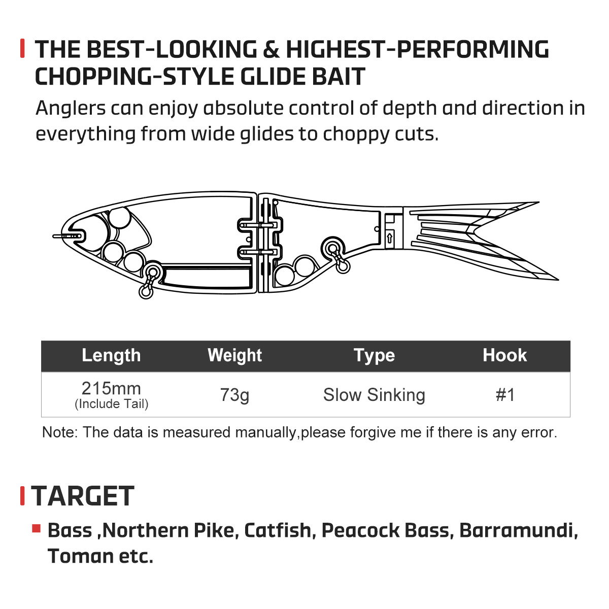 เหยื่อปลอม Noeby 215 มม. 73 กร - Fishing Lure Jerkbait บทวิจารณ์และราคา